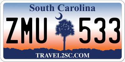 SC license plate ZMU533