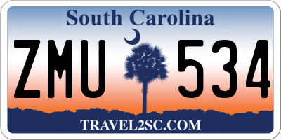 SC license plate ZMU534