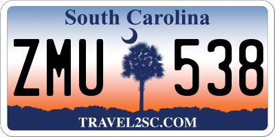SC license plate ZMU538