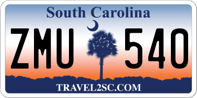 SC license plate ZMU540