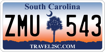 SC license plate ZMU543