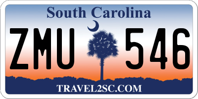 SC license plate ZMU546