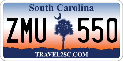 SC license plate ZMU550