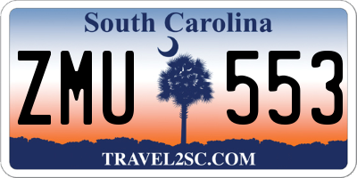 SC license plate ZMU553