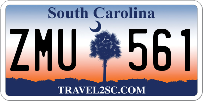SC license plate ZMU561