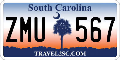 SC license plate ZMU567