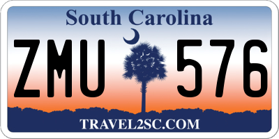 SC license plate ZMU576