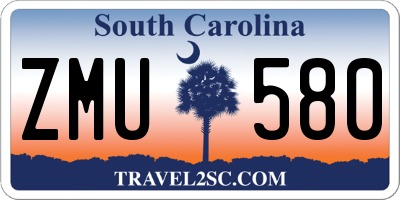 SC license plate ZMU580
