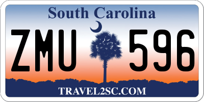 SC license plate ZMU596