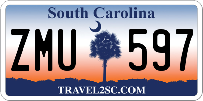 SC license plate ZMU597