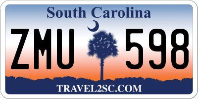 SC license plate ZMU598