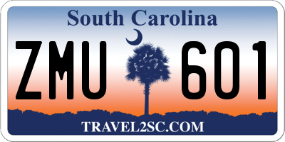 SC license plate ZMU601