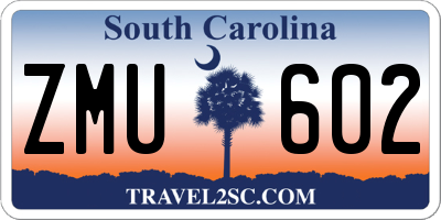 SC license plate ZMU602