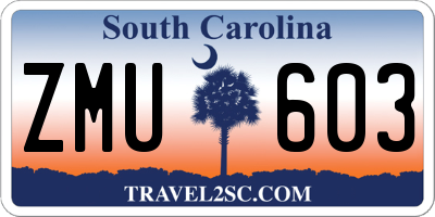 SC license plate ZMU603