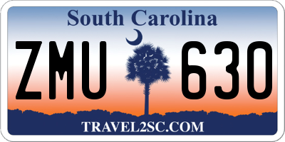 SC license plate ZMU630