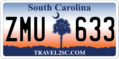 SC license plate ZMU633
