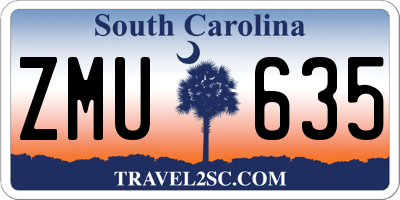 SC license plate ZMU635