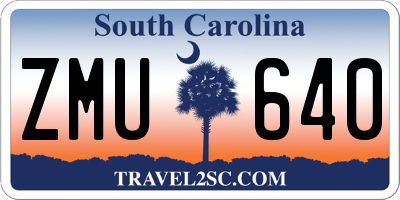 SC license plate ZMU640