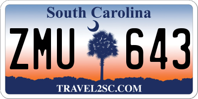 SC license plate ZMU643