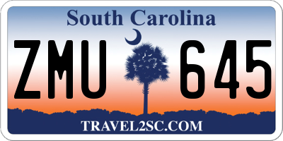 SC license plate ZMU645