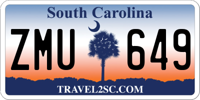 SC license plate ZMU649