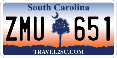 SC license plate ZMU651
