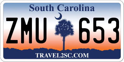 SC license plate ZMU653