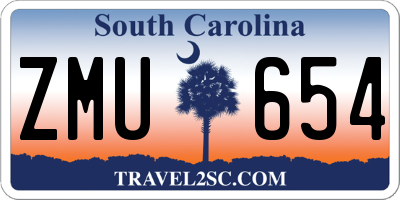 SC license plate ZMU654