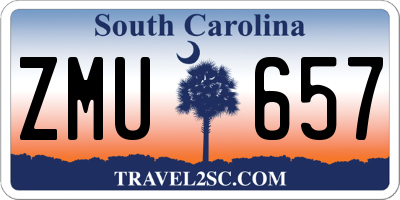 SC license plate ZMU657
