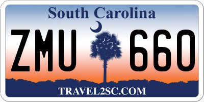 SC license plate ZMU660