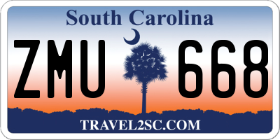 SC license plate ZMU668