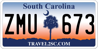 SC license plate ZMU673