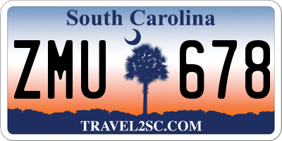SC license plate ZMU678