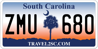 SC license plate ZMU680