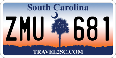 SC license plate ZMU681