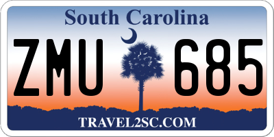 SC license plate ZMU685