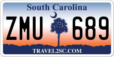 SC license plate ZMU689