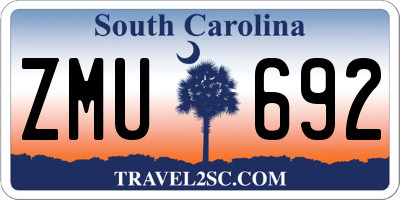 SC license plate ZMU692