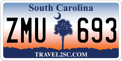 SC license plate ZMU693