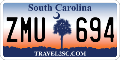 SC license plate ZMU694