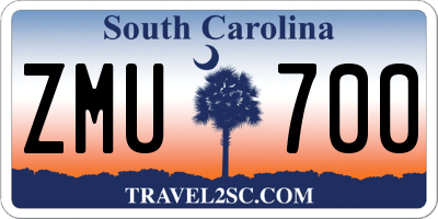 SC license plate ZMU700