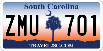 SC license plate ZMU701