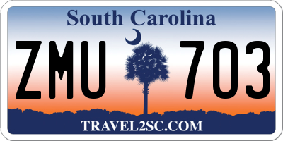 SC license plate ZMU703