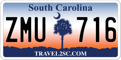 SC license plate ZMU716