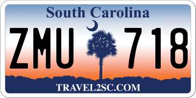 SC license plate ZMU718