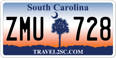 SC license plate ZMU728