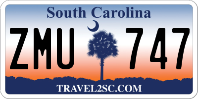 SC license plate ZMU747