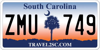SC license plate ZMU749