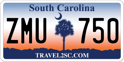 SC license plate ZMU750