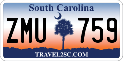 SC license plate ZMU759